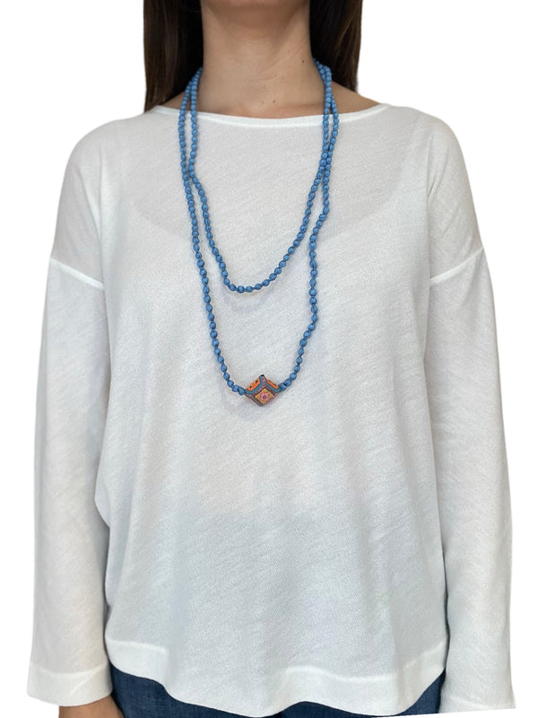 Il Baco Da Seta Light Blue Pillow Necklace