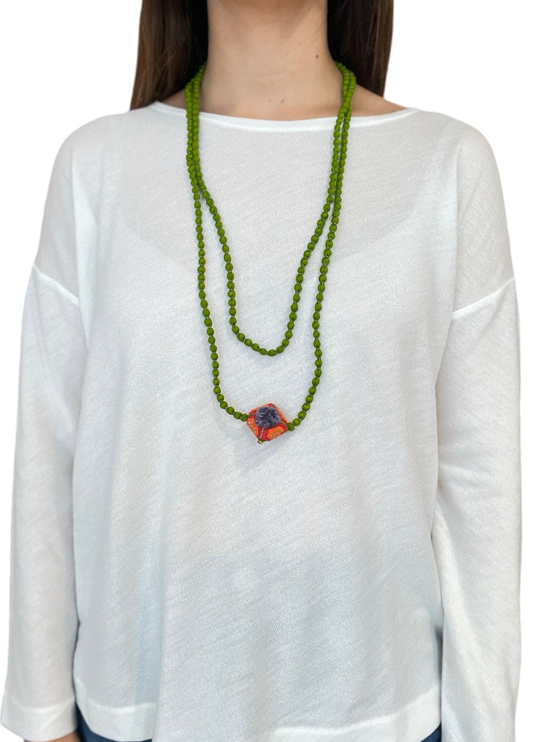 Il Baco Da Seta Green Pillow Necklace