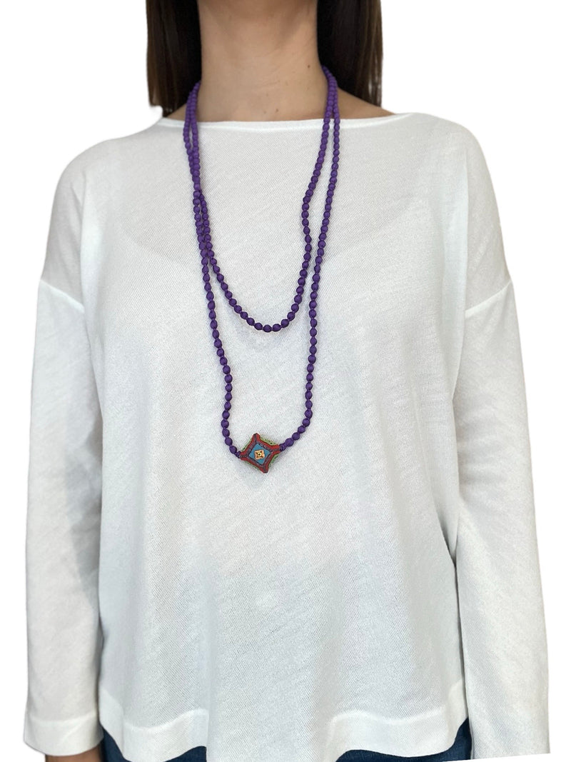 Il Baco Da Seta Purple Pillow Necklace