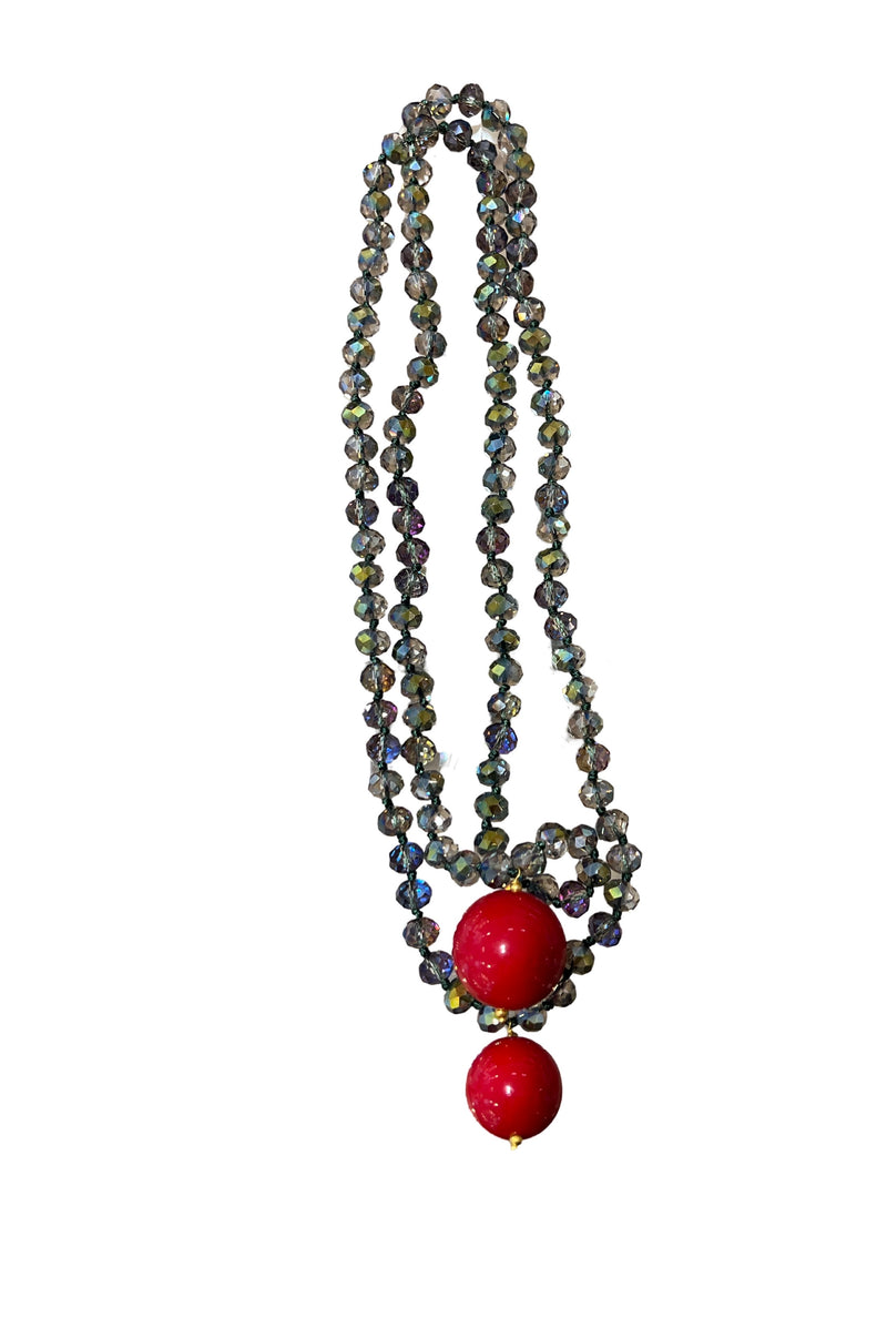 Collier Marntelli Sphères rouges Fabrizio