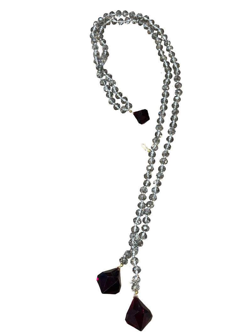 Collier de marqueur de diamant Bordeaux