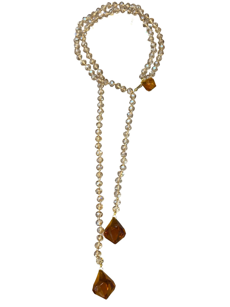 Collier de couverture en diamant en diamant orange