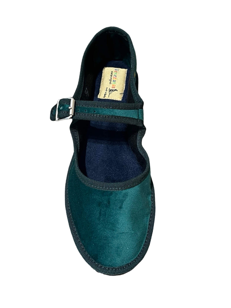 Zapato Venezianas Mary Jane Verde Botella