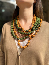 Necklace  Il Baco Da Seta Amber silk balls 12.2