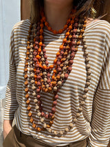 Il Baco Da Seta Tangerine Silk Ball Necklace 9.3