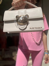 Rue Madam Teddy Ecru Leather Bag