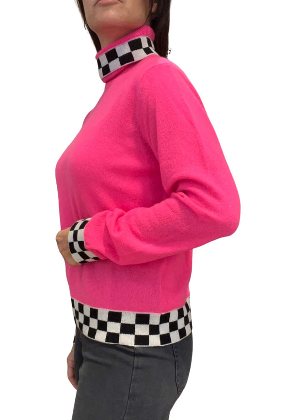 Absolut Cashmere Swan Checkerboard Sweater