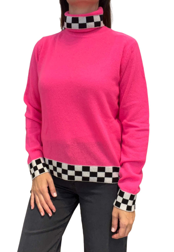 Absolut Cashmere Swan Checkerboard Sweater