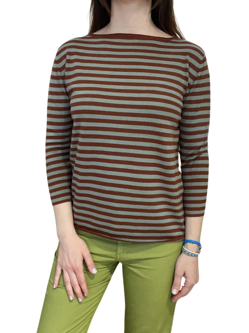 Alessandro Aste Striped French Sleeve Sweater