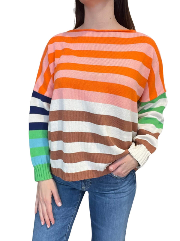 Long Sleeve Striped Floor Sweater