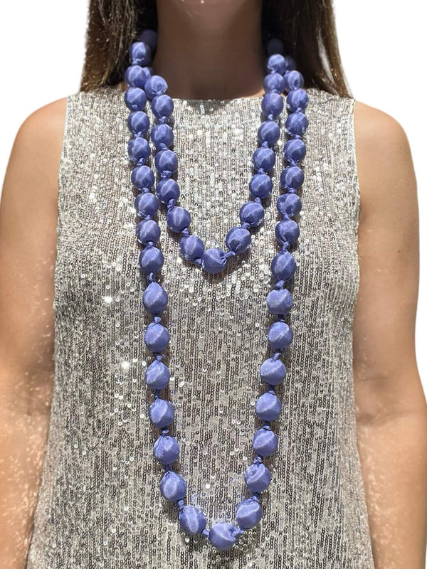 Il Baco Da Seta Maxi Lilac Silk Beads Necklace