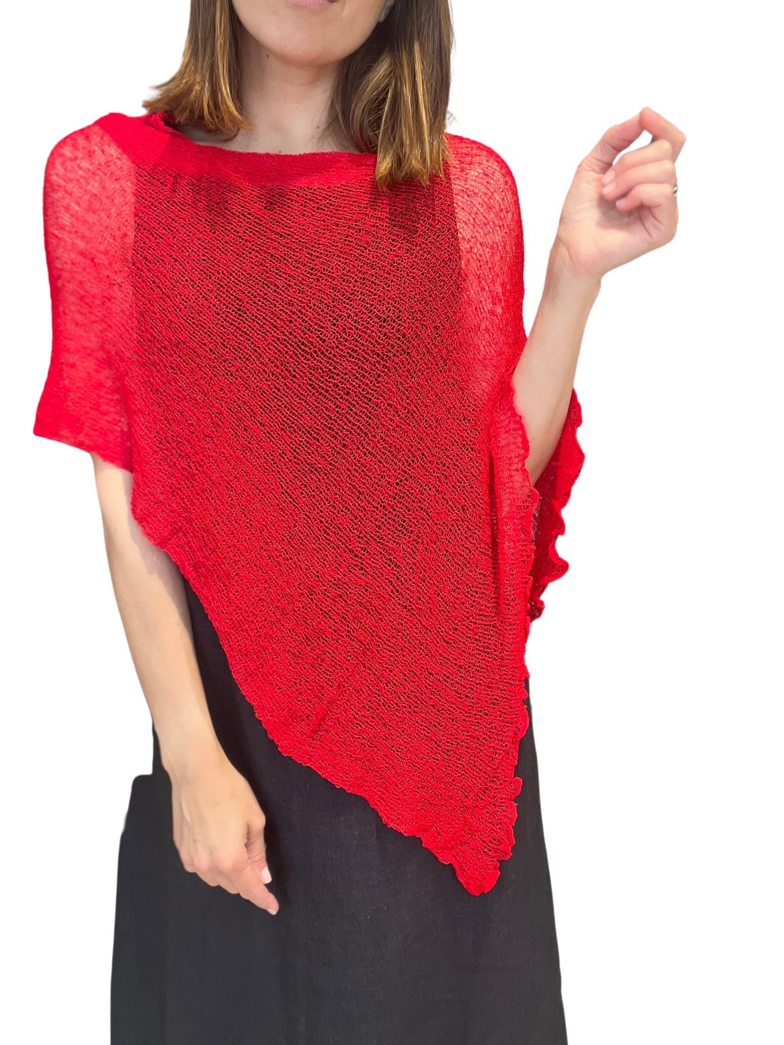 Poncho Il Baco Da Seta Red