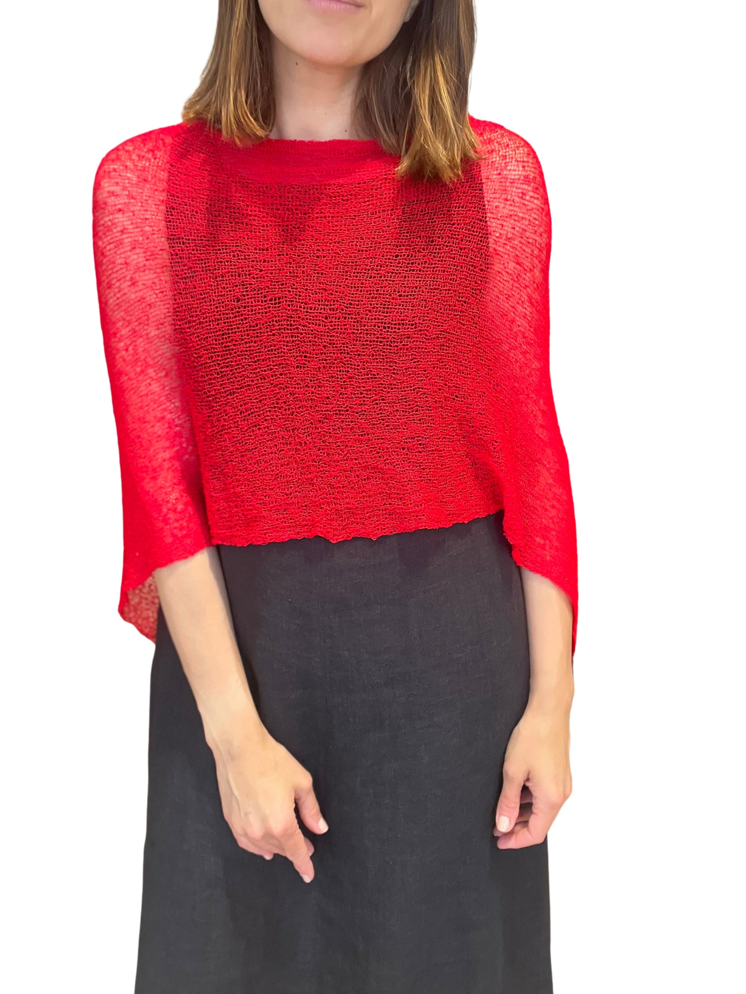 Poncho Il Baco Da Seta Red