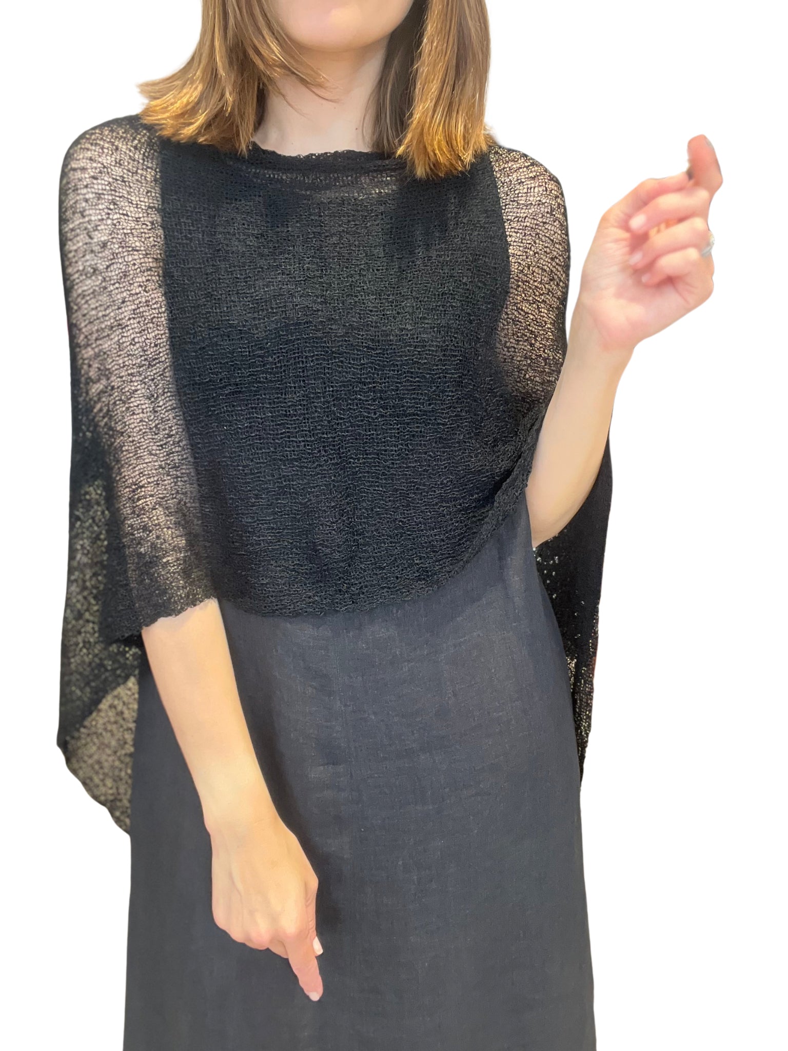 Poncho Il Baco Da Seta Black