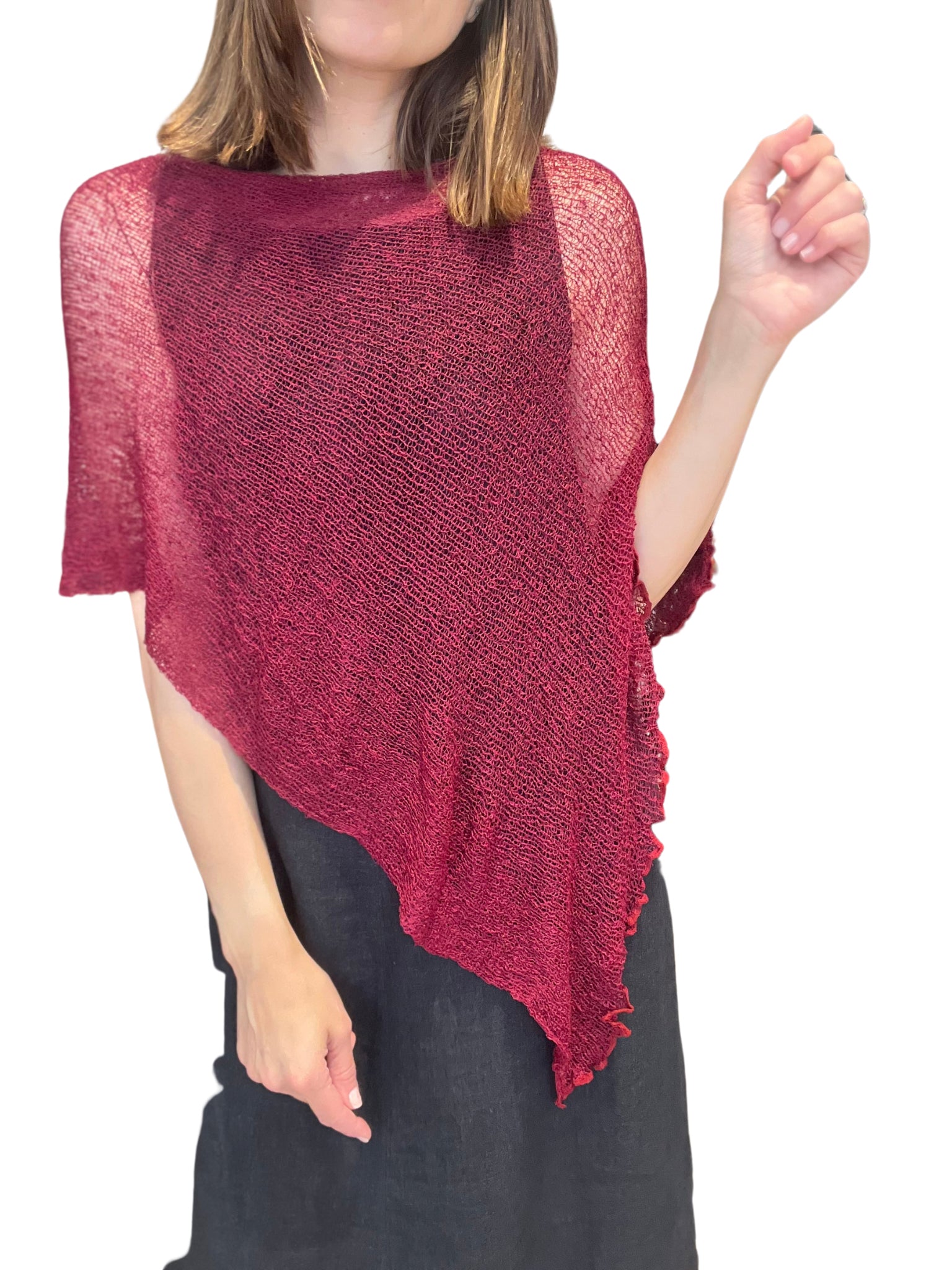 Poncho Il Baco Da Seta Garnet