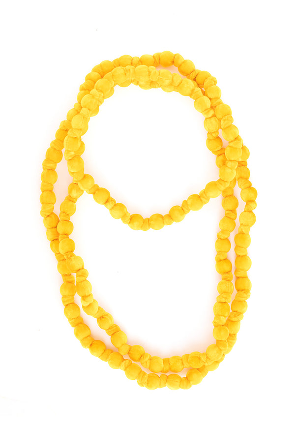 Il Baco Da Seta Yellow Velvet Balls Necklace
