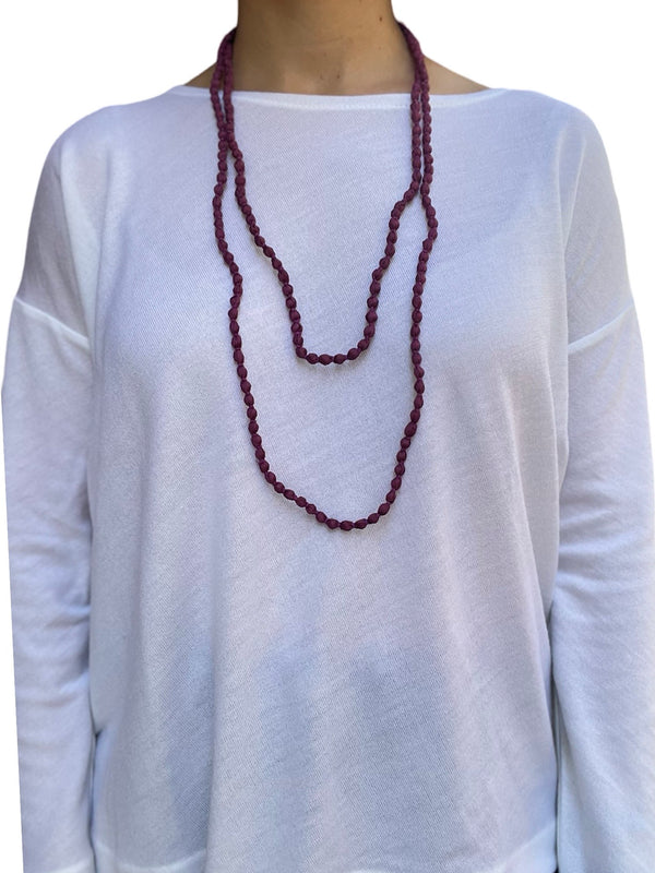 Il Baco Da Seta Bougainvillea Silk Beads Necklace