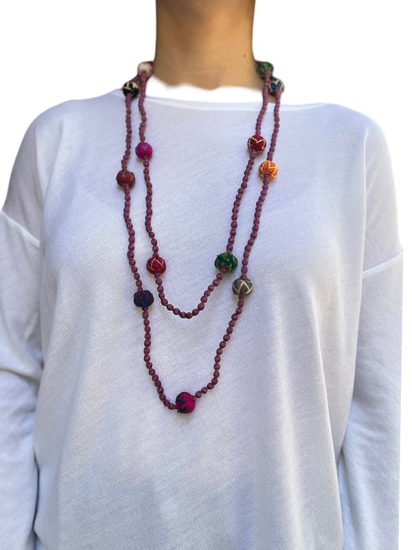 Il Baco Da Seta Necklace Cotton Balls Bougainvillea Colors