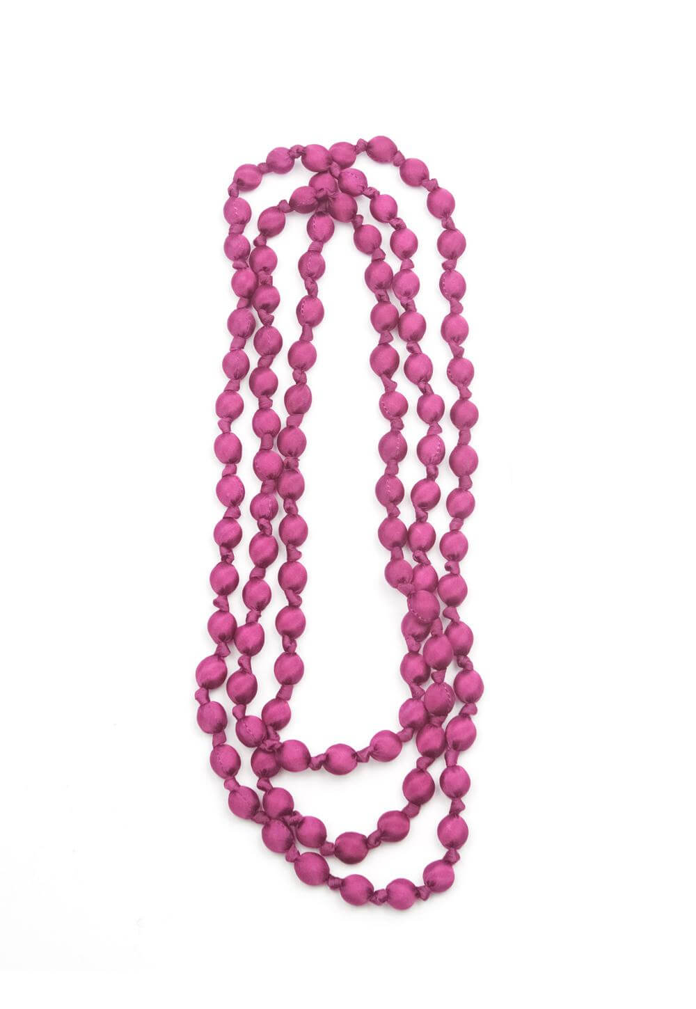 Collar  Il Baco Da Seta Bolas Seda Magenta 14.3