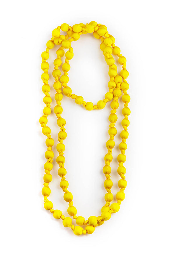 Il Baco Da Seta Yellow Silk Ball Necklace 8.1