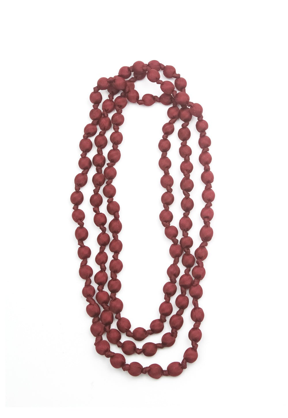 Collar Il Baco Da Seta Bolas Seda Berenjena