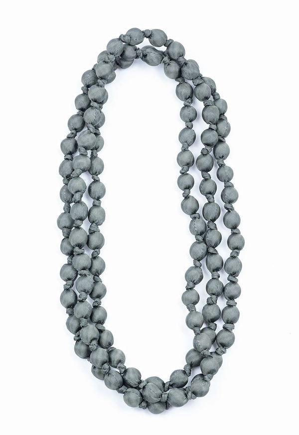 Il Baco Da Seta Necklace with Gray Silk Balls 2.2