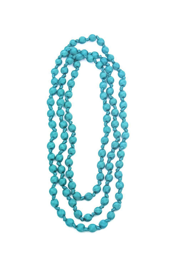 Il Baco Da Seta Light Blue Silk Ball Necklace