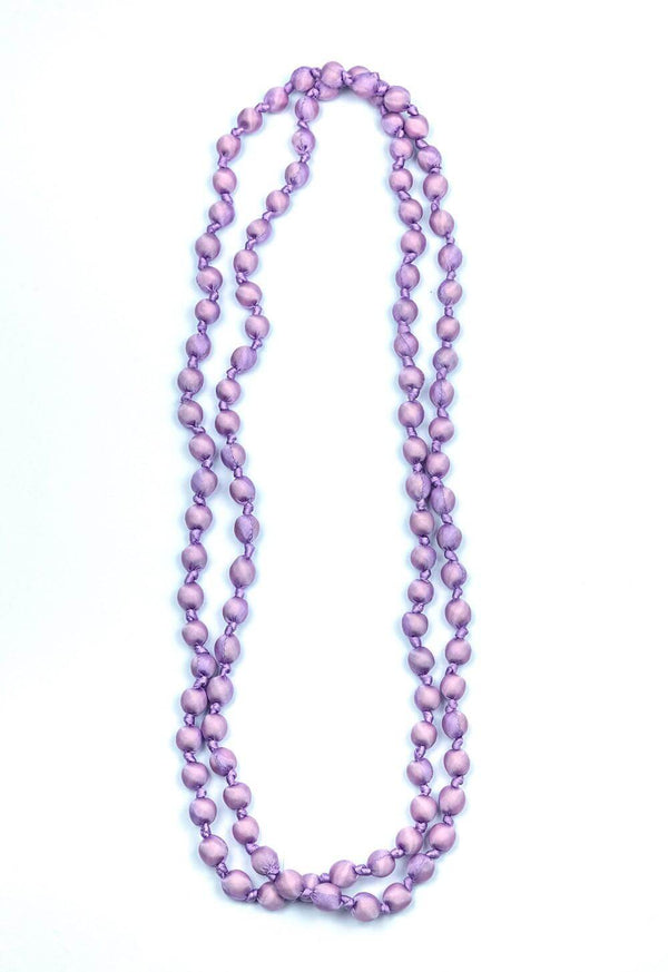 Il Baco Da Seta Mauve Silk Ball Necklace