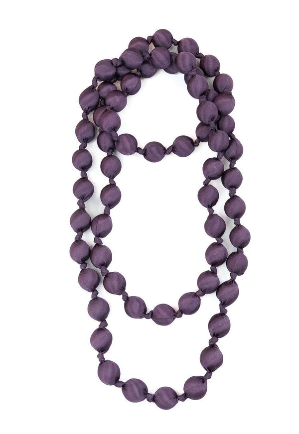 Il Baco Da Seta Purple Silk Ball Necklace 15.2