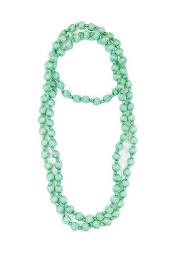 Il Baco Da Seta Pastel Green Silk Ball Necklace 5.2