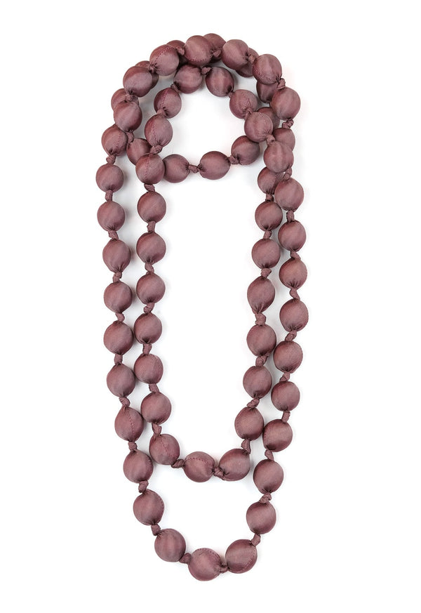 Il Baco Da Seta Maxi Purple Silk Ball Necklace