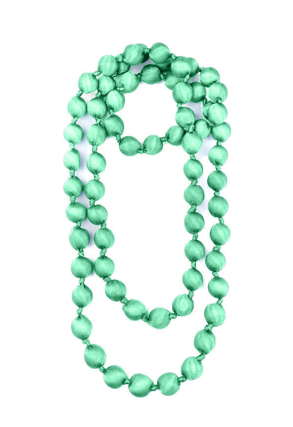 Il Baco Da Seta Maxi Pastel Green Silk Ball Necklace