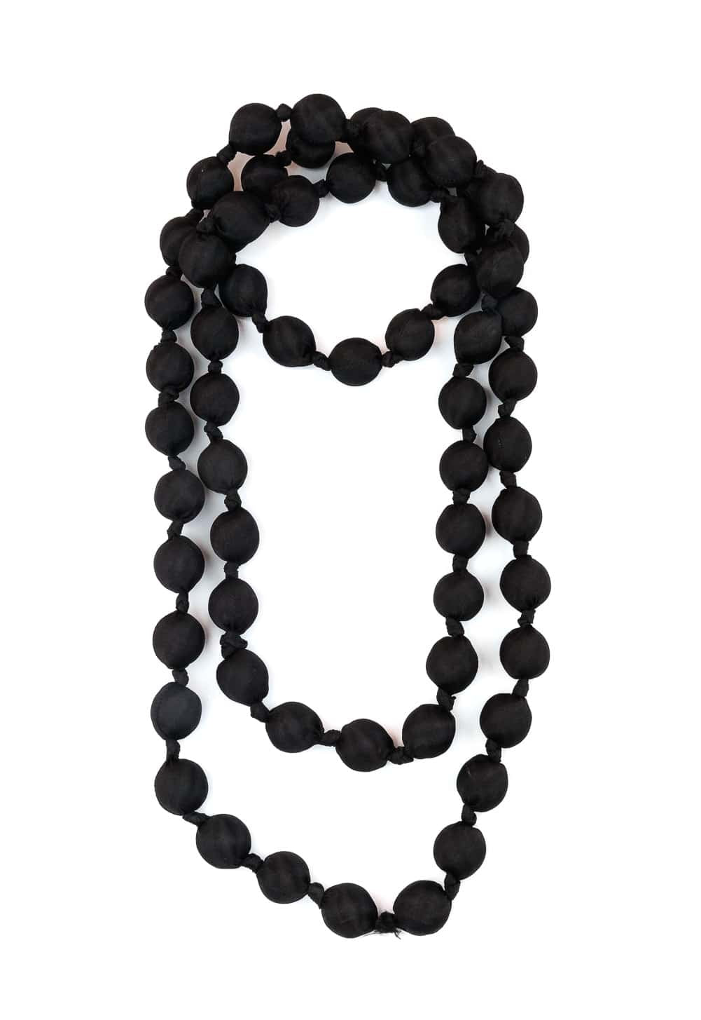 Collier il Baco Da Seta Boules de soie noire maxi