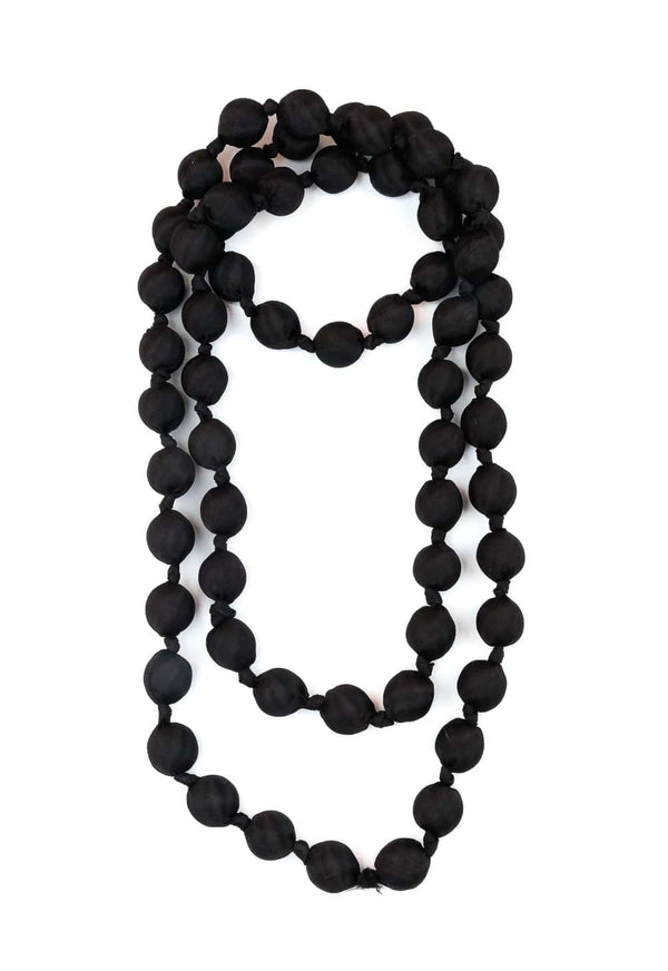 Il Baco Da Seta Maxi Black Silk Ball Necklace