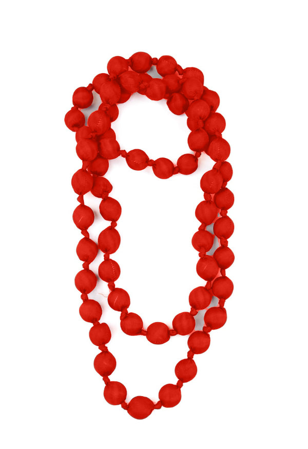 Il Baco Da Seta Maxi Red Silk Ball Necklace