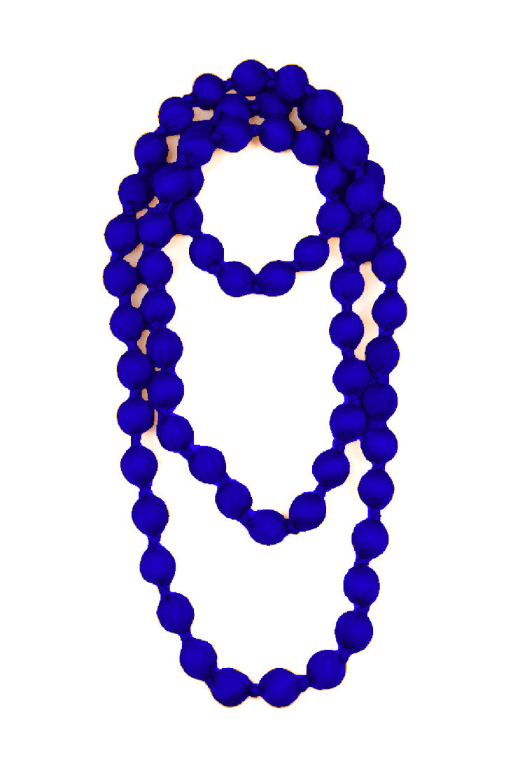 Il Baco Da Seta Maxi Medium Blue Silk Ball Necklace