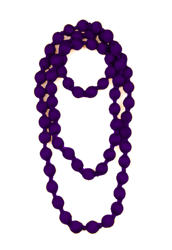 Il Baco Da Seta Maxi Purple Silk Ball Necklace