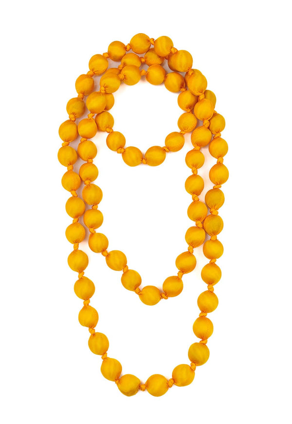 Il Baco Da Seta Maxi Silk Ball Necklace Canary Yellow