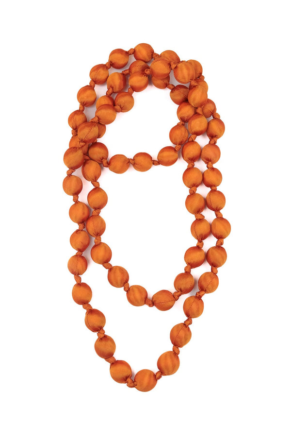 Il Baco Da Seta Maxi Orange Silk Ball Necklace