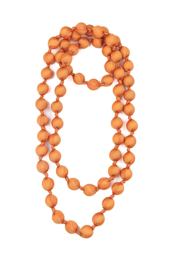 Il Baco Da Seta Maxi Salmon Silk Beads Necklace