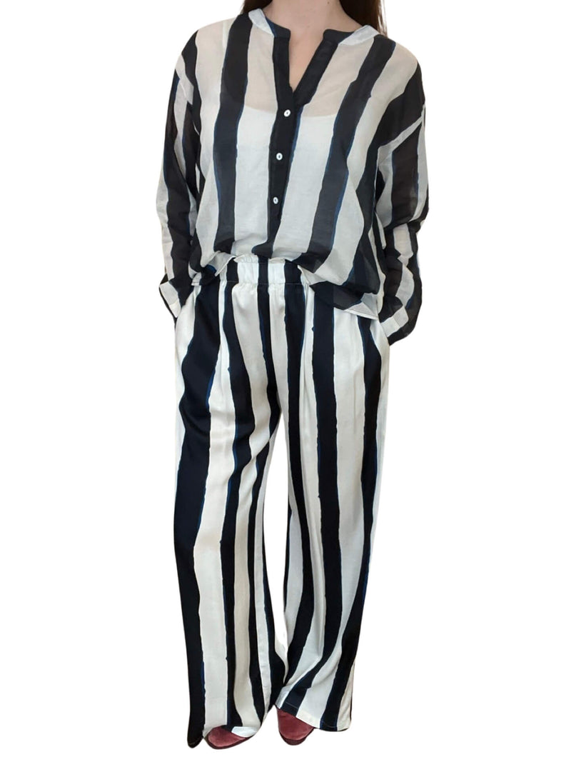 Diega Striped Silk Pants