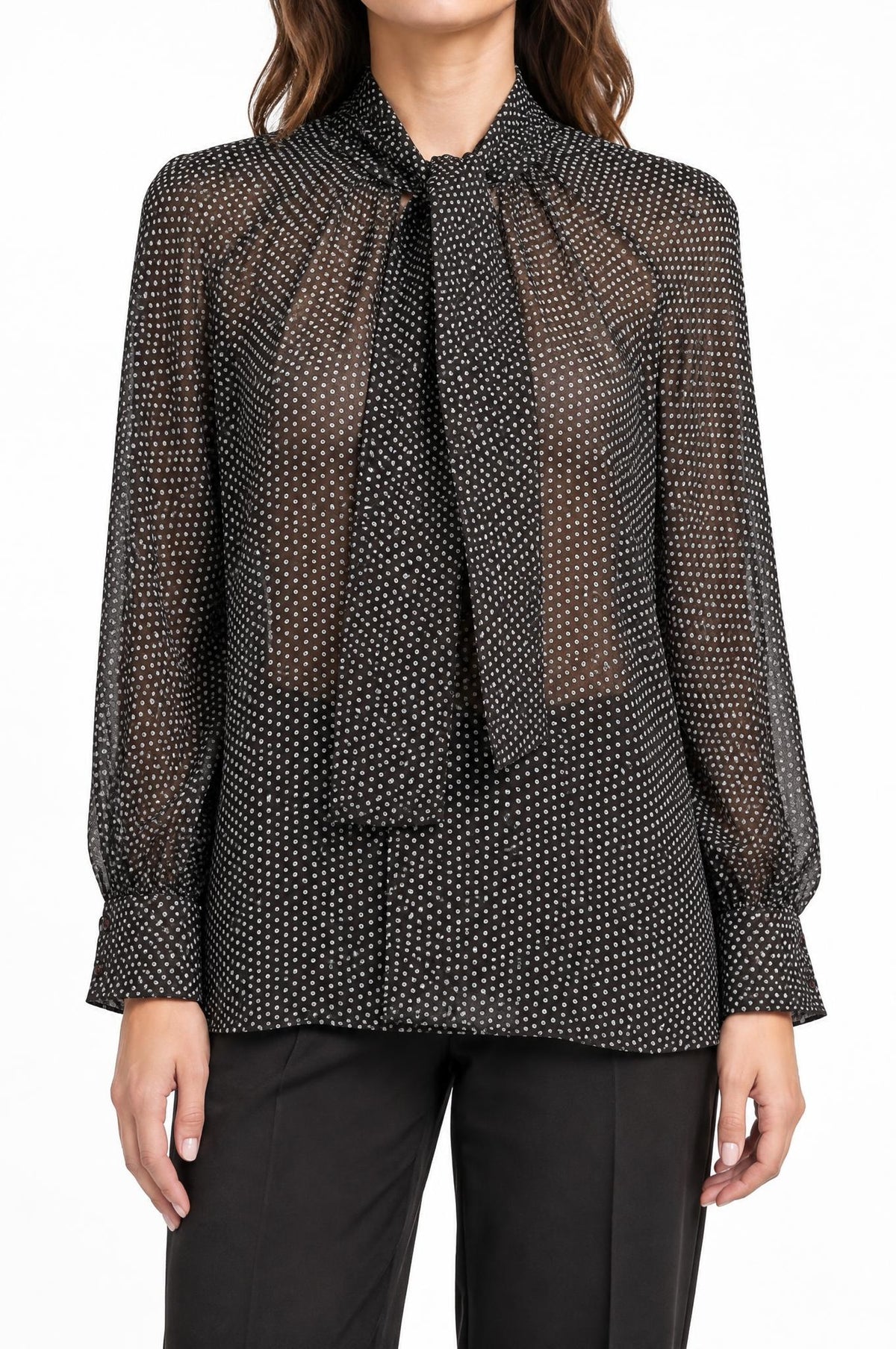 Blusa Adele stampata a righe marroni