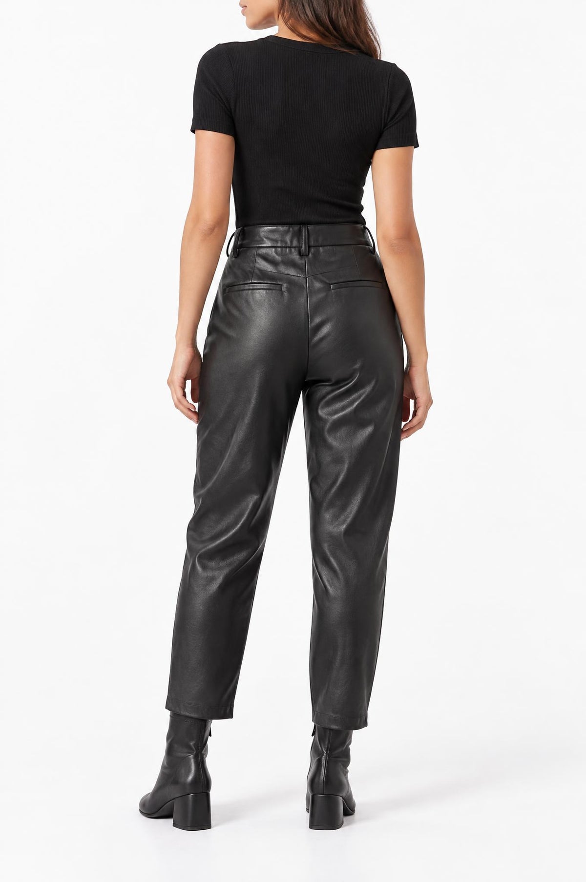 Pantaloni di ricambio in similpelle nera orchidea