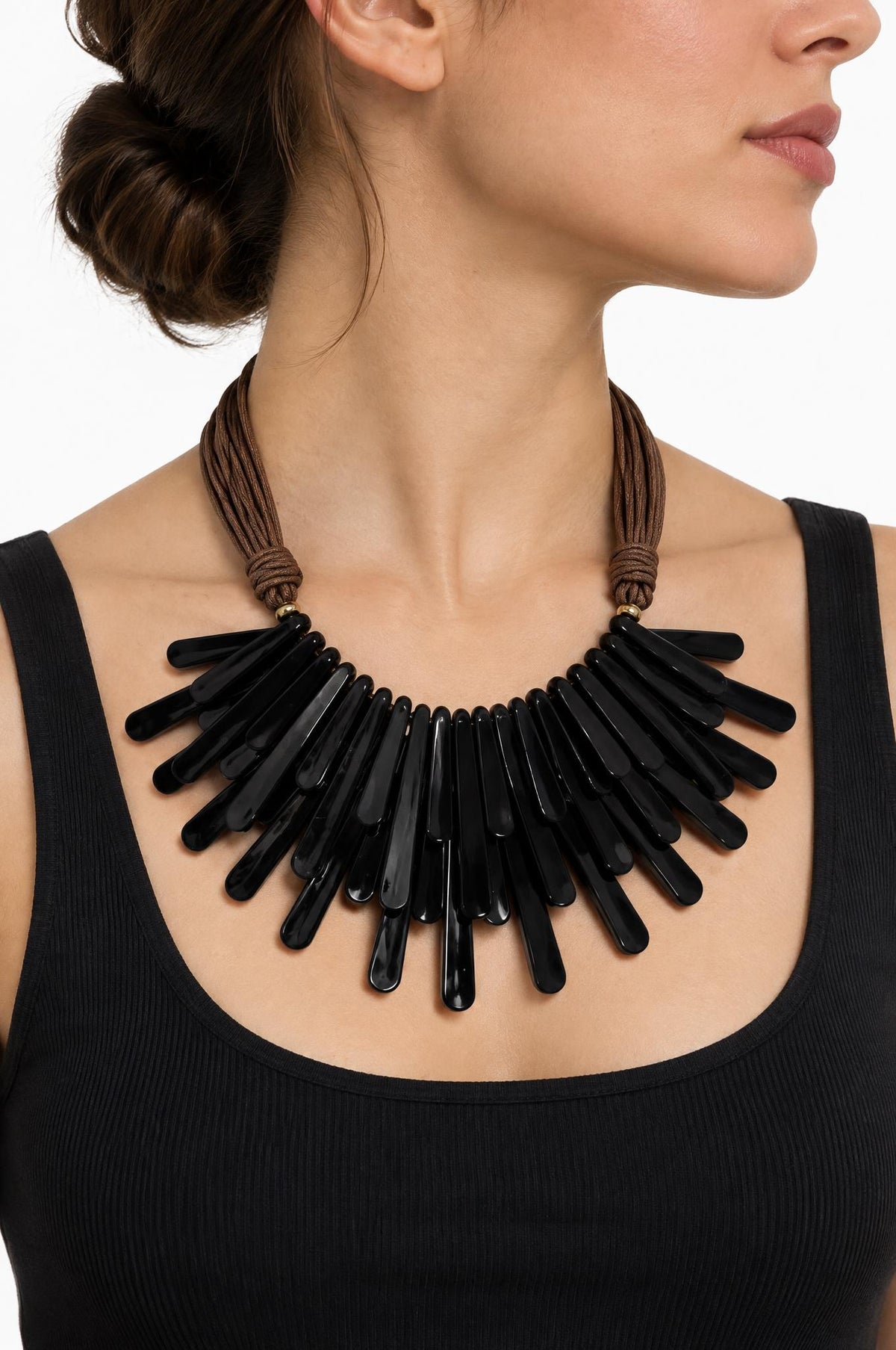 Choker Il Baco Da Seta Black Fringe
