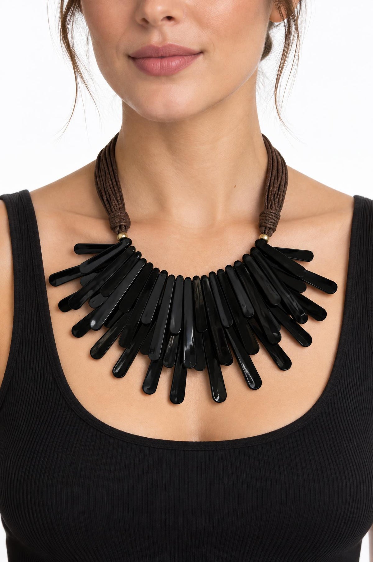 Choker Il Baco Da Seta Black Fringe