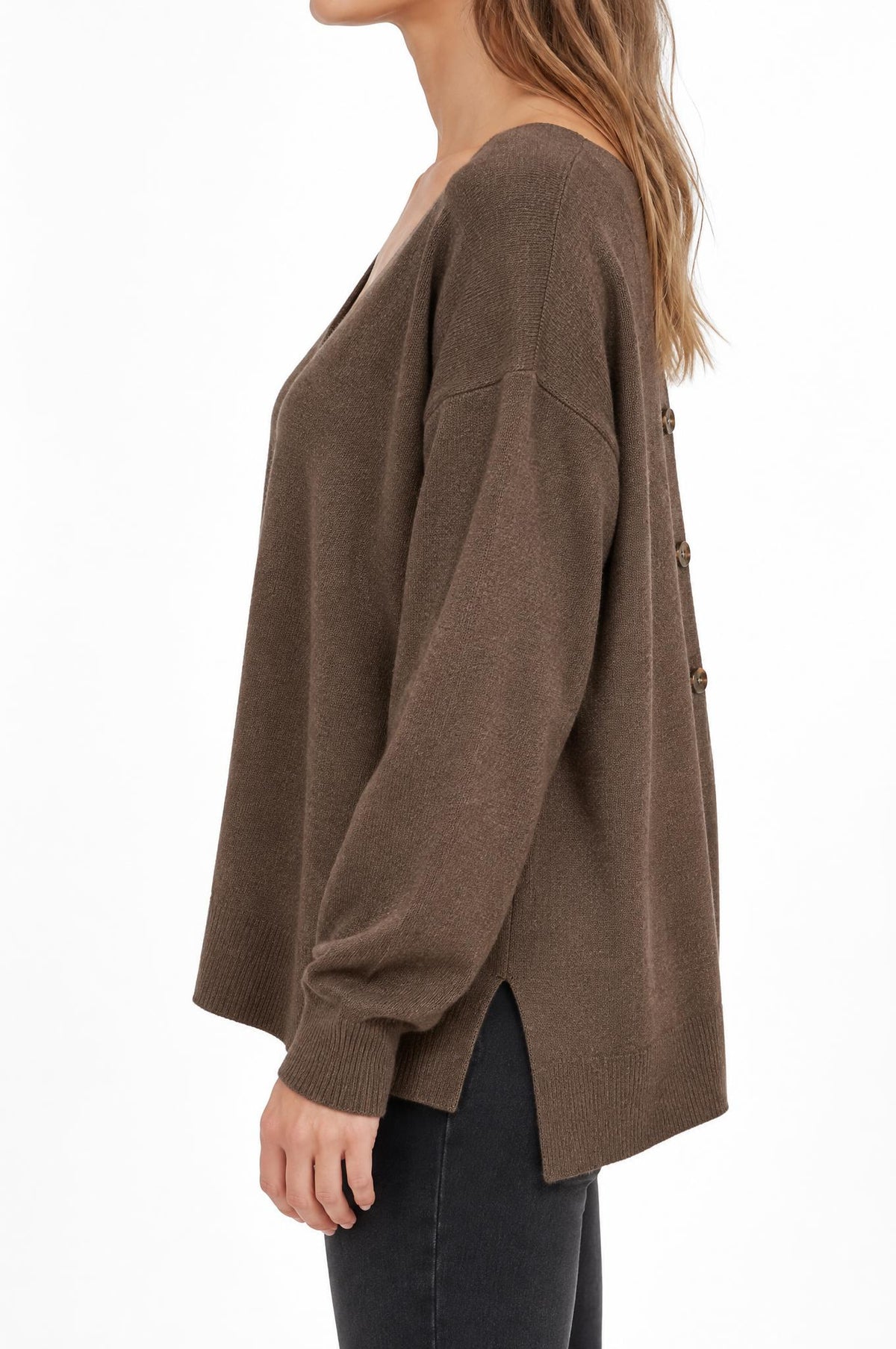 Jersey Solocasmir Pico Delante y Detras Marron