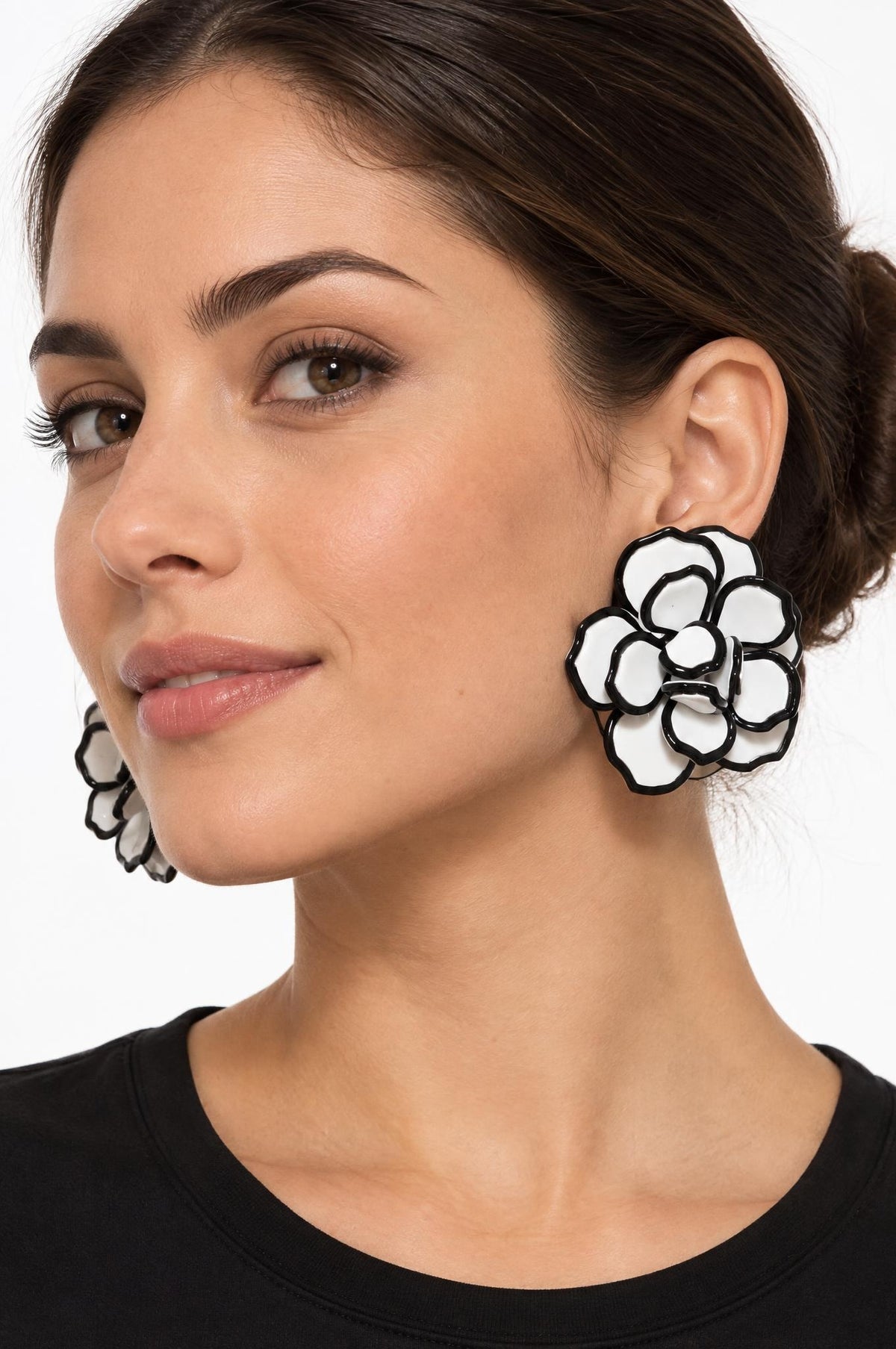 Pendientes Il Baco Da Seta Flor Resina Blanco