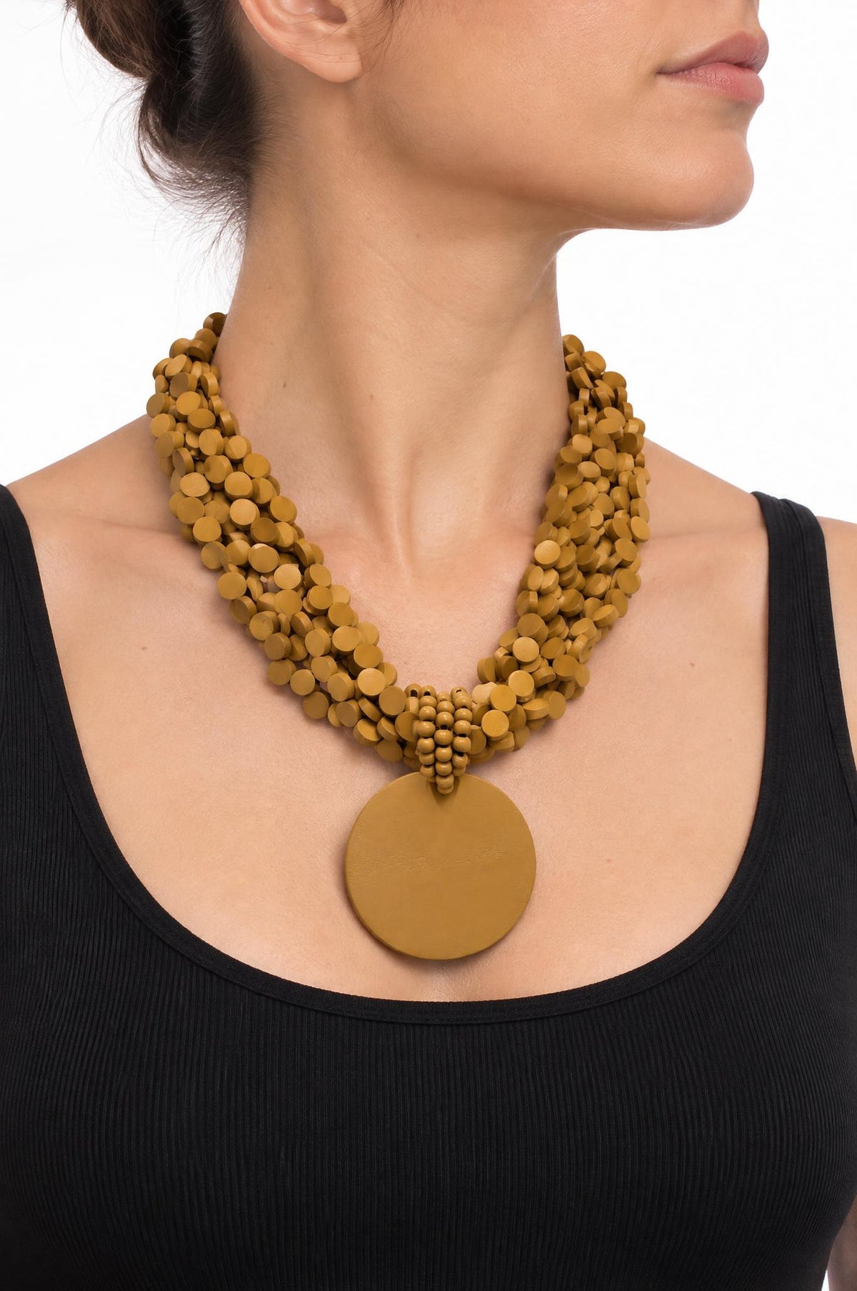 Choker Il Baco Da Seta Multi Beads Mustard Medal