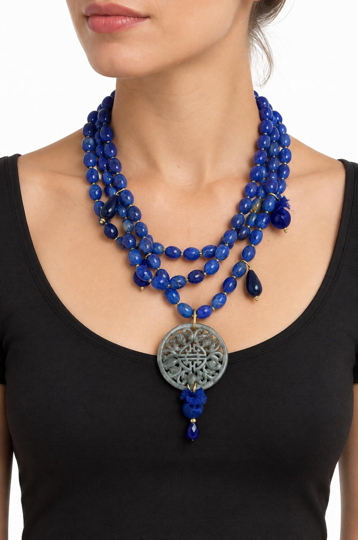 Girocollo Il Baco Da Seta Medaglia Blu