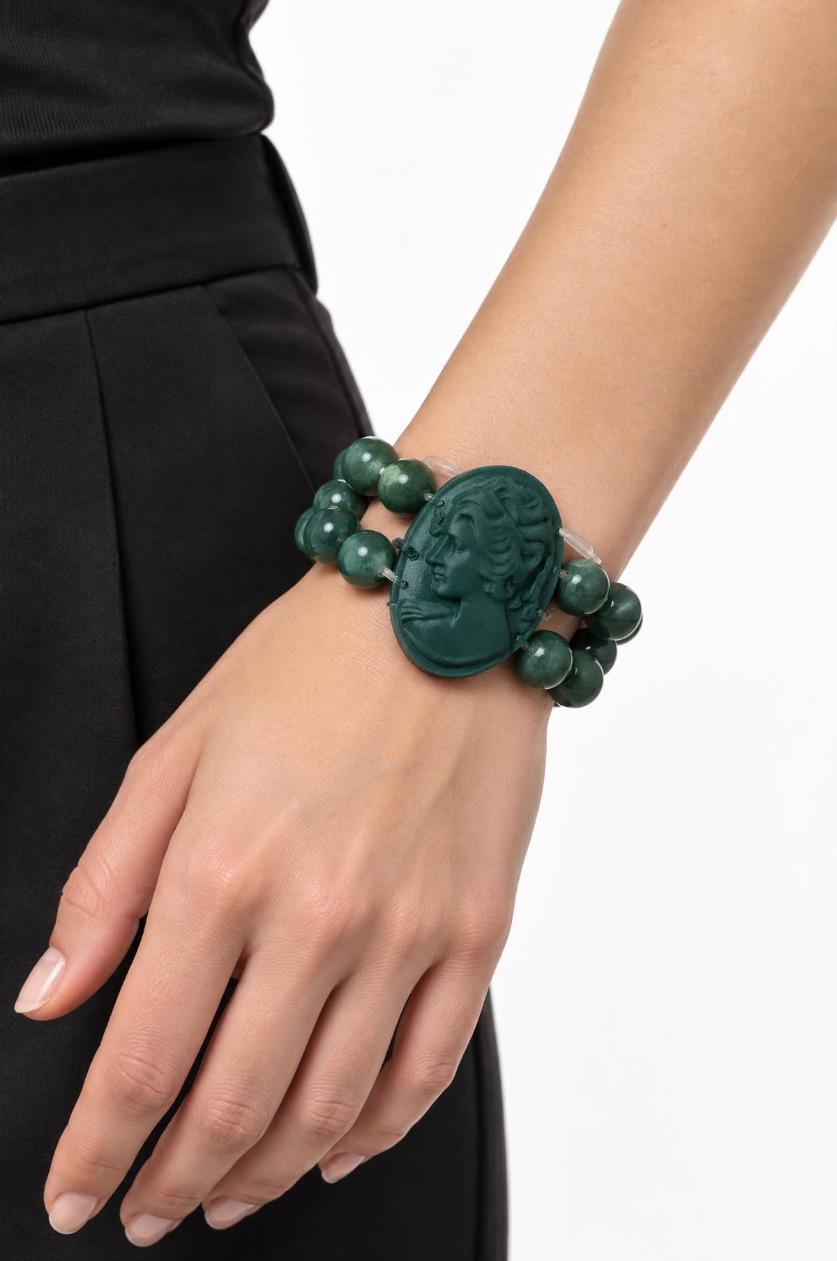 Fabrizio Marcantelli Green Cameo Bracelet